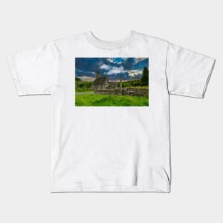 St Kevin's Church and Round Tower in Glendalough Kids T-Shirt